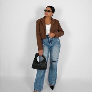 Women’s  Brown Crop top Blazer
